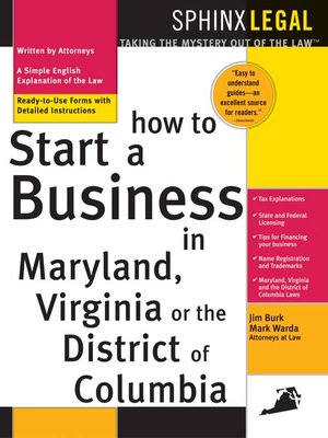 cover image of How to Start a Business in Maryland, Virginia, or the District of Columbia